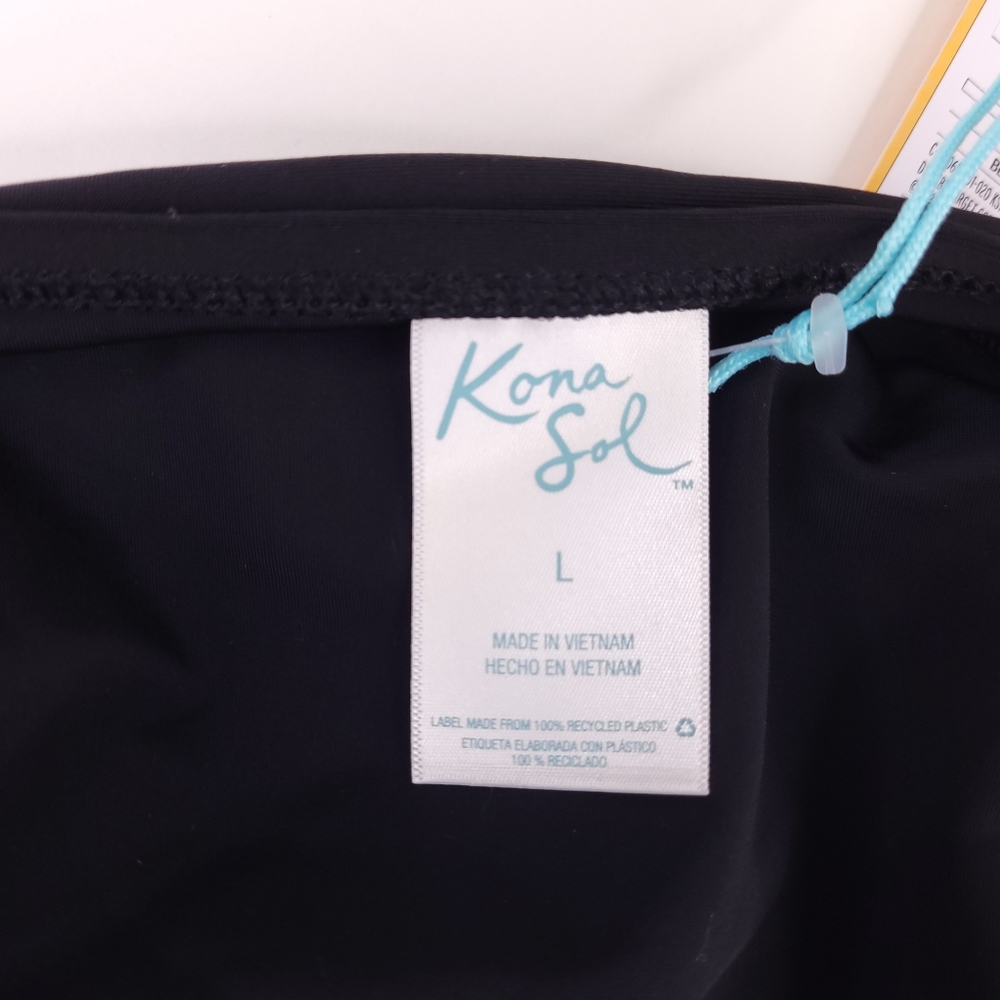 Kona Sol Black Skirtini Bikini Bottom S, L - Picture 5 of 6